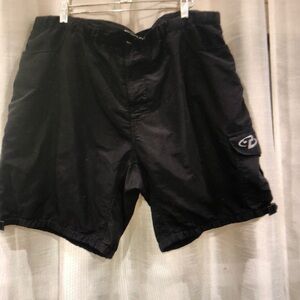 Men's Black Cargo Swim Shorts - Unbranded